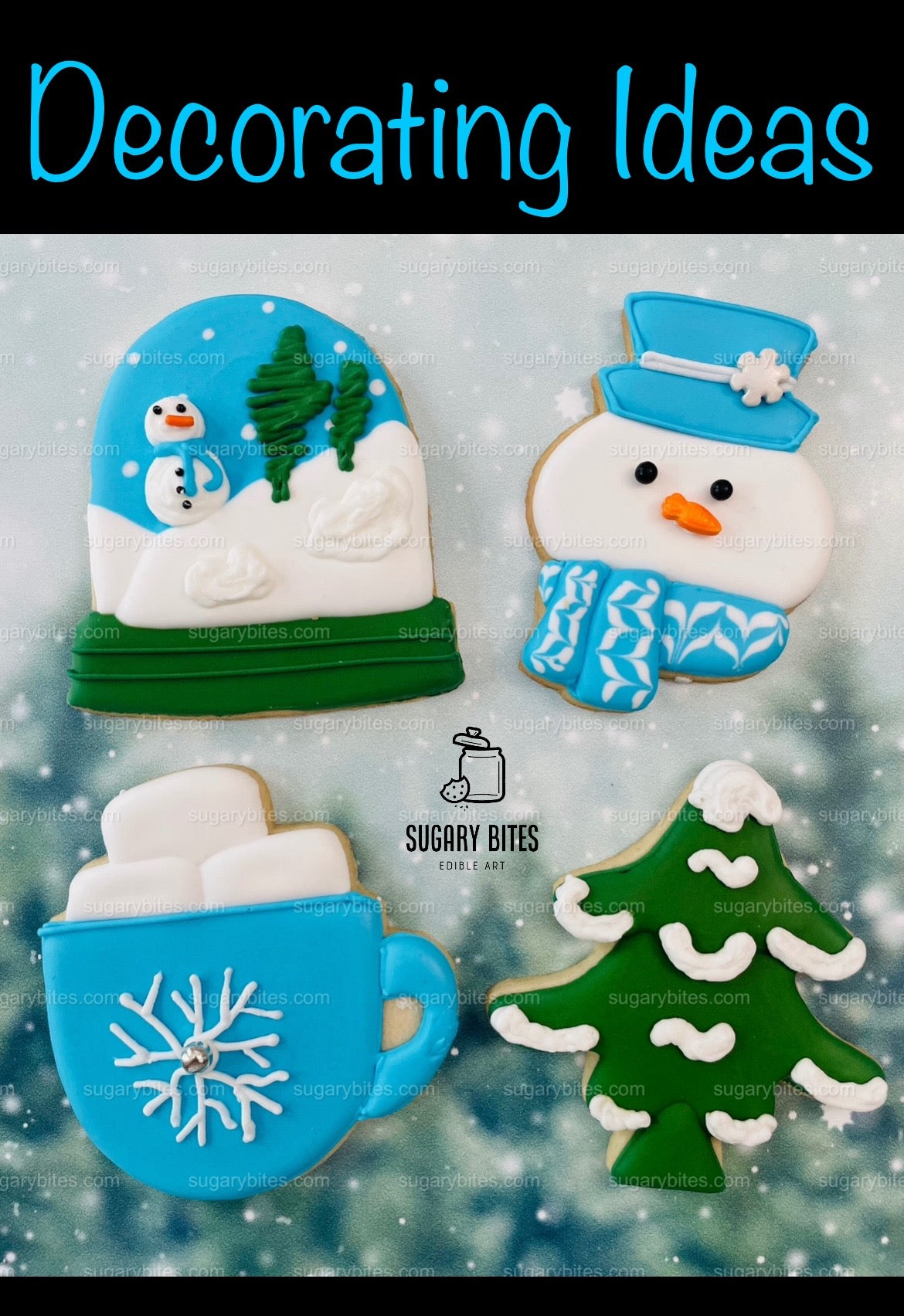 Winter Cookie Decorating Kit, Winter DIY Cookie Kit, (Large Cookies) ***INCLUDES 24 ITEMS*** With 4 Icing Bags & 3 Deluxe Sprinkle!!