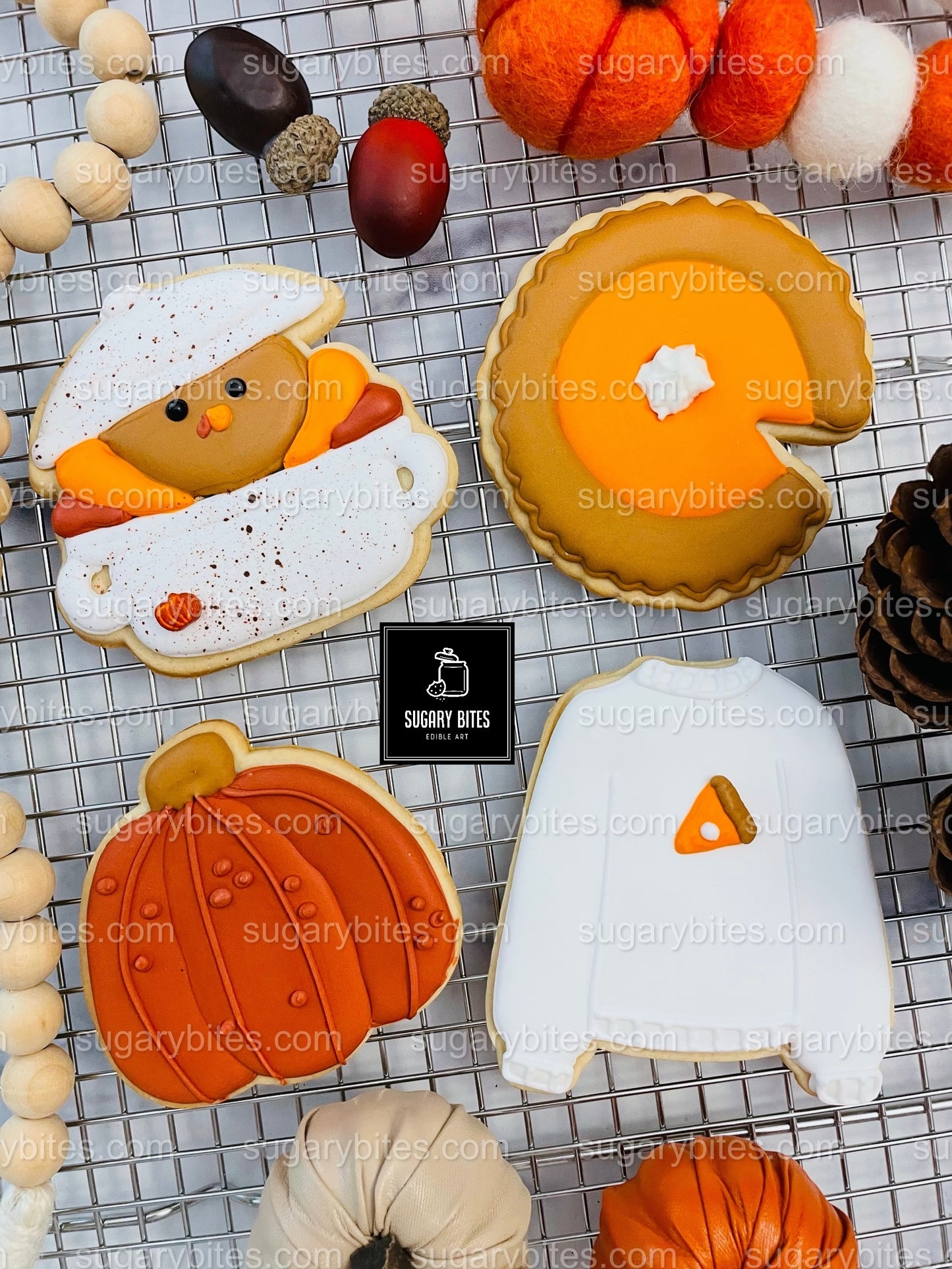 Fall Cookie Kit, Thanksgiving DIY cookie kit **INCLUDES 24 ITEMS* Zoom Party Favors, Assorted Shaped Cookie Kit, (Large Cookies)