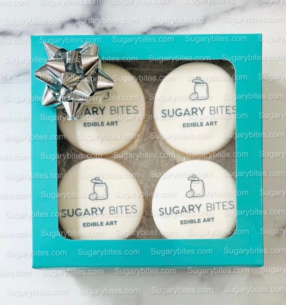 Edible Photo Cookie, Set of 12 Personalized Edible Logo Cookies, Customizable Printed Vanilla Sugar Cookie, Highly Detailed Edible Image!