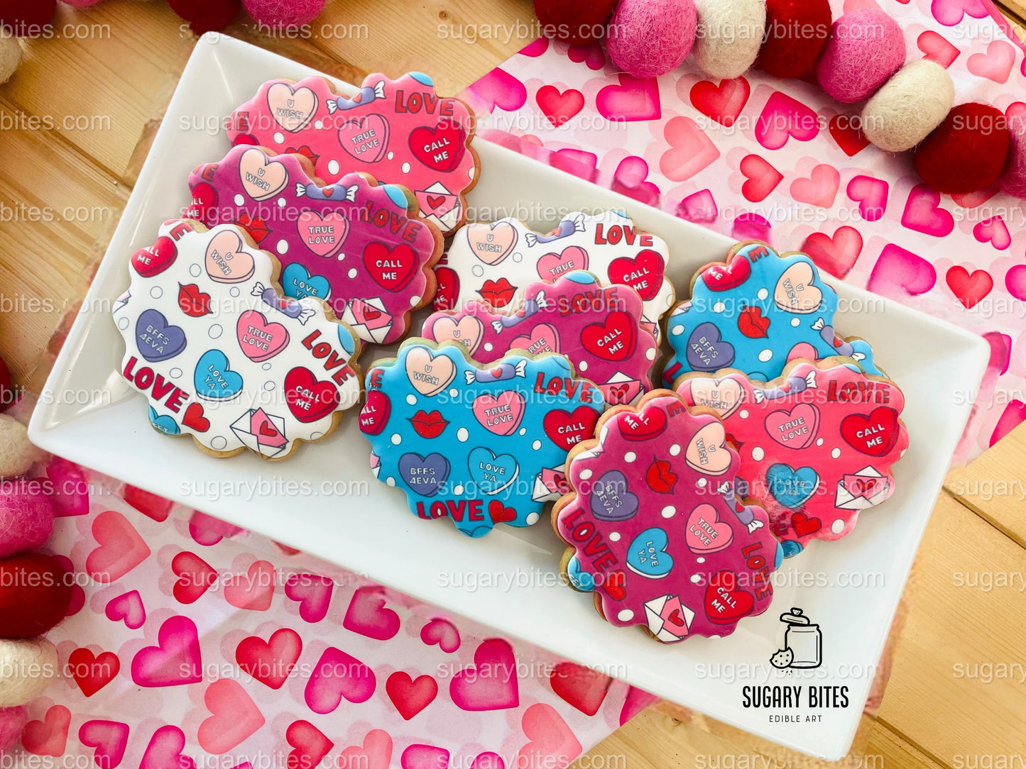Valentine’s Day Cookie Set, Frenchie Cookie Set, Valetines Gift,**SET of 12 Cookies**