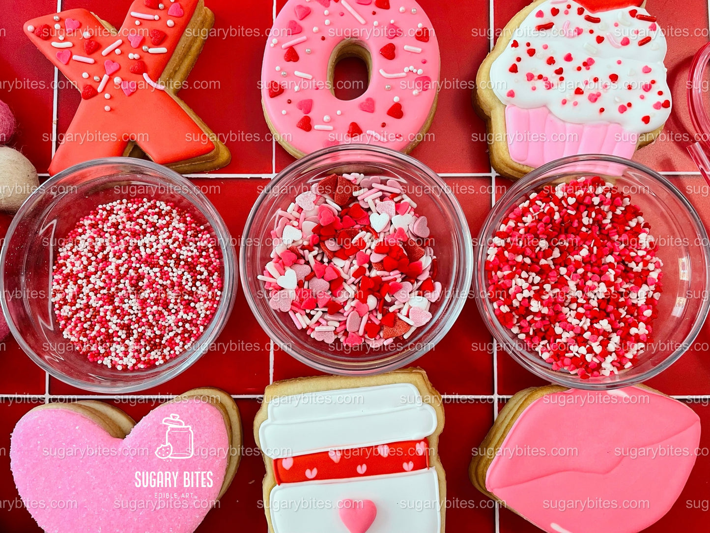 Valentine’s Day Cookie Decorating Kit, DIY Valentine’s Day Cookie Kit, **INCLUDES 24 ITEMS** (Large Cookies), Deluxe Sprinkles Included!!!