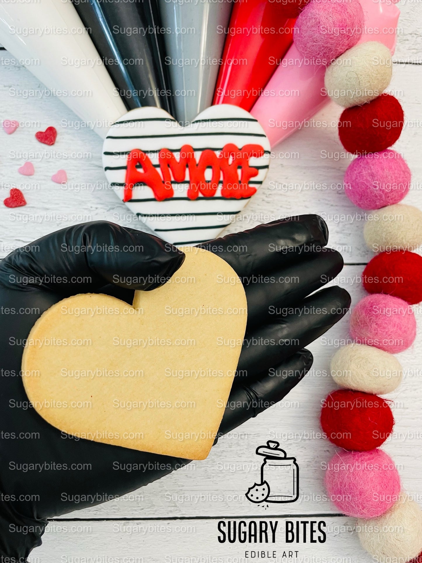 Valentines Cookie Decorating Kit, DIY Cookie Kit, **INCLUDES 25 ITEMS** (Large Cookies), Deluxe Sprinkles Included & 5 Icing Bags!!