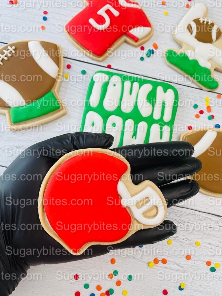 Sport Decorated Cookies, Football Game Day Decorated Cookies, Football Goal Post Decorated Set, (Includes 12 Large Decorated Cookies)