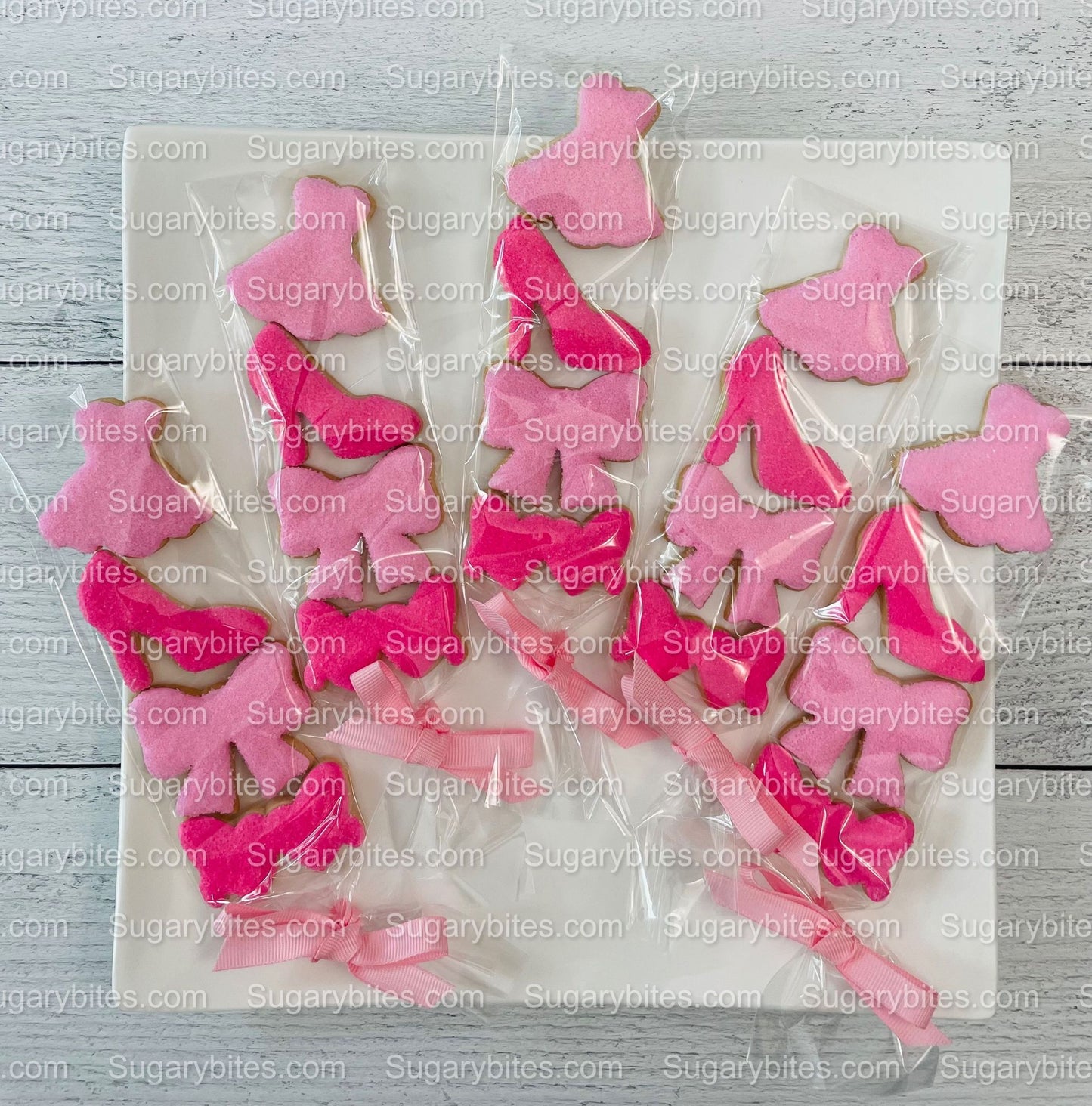 Pink Cookies, Small Fashion Cookie Set **SET of 5 BAGS** Gourmet fresh cookies, zoom party Ideas!