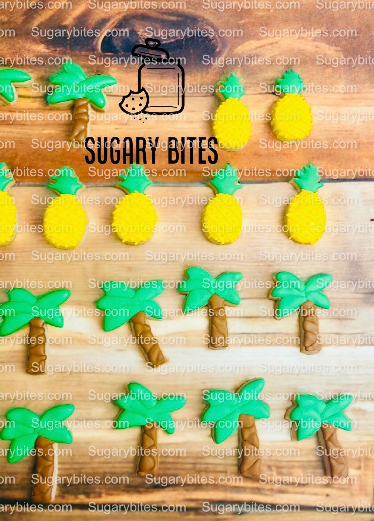 Pineapple Decorated Cookies, Iced Cookies, Palm Royal iced Sugar Cookies … ****5 Assorted Star Sugar Cookie Bags****