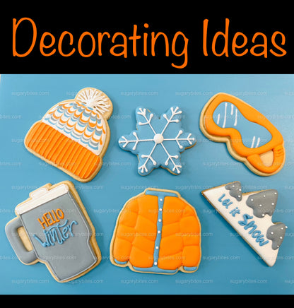 Winter Cookie Decorating Kit, Winter DIY Cookie Kit, (Large Cookies) ***INCLUDES 24 ITEMS*** With 4 Icing Bags & 3 Deluxe Sprinkle!!