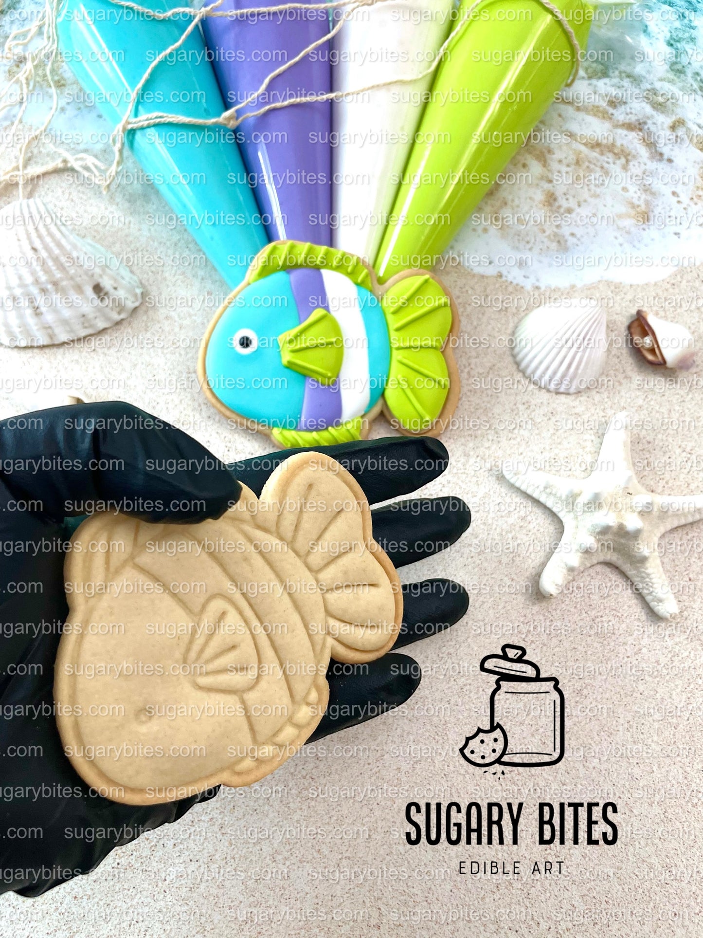 Mermaid Cookie Decorating Kit, *INCLUDES 24 ITEMS* (Large Cookies) …… with 4 ICING bags and 3 Deluxe Sprinkles