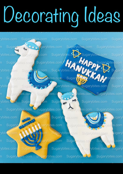 Hanukkah Cookie Decorating Kit, DIY Cookie Kit, (Large Cookies) ***INCLUDES 24 ITEMS*** With 4 Icing Bags & 3 Deluxe Sprinkle!