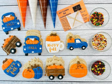 Load image into Gallery viewer, Fall Cookie Decorating Kit, ***INCLUDES 24 ITEMS*** Zoom Party Favors, Assorted Shaped Cookie Kit, (Large Cookies)!
