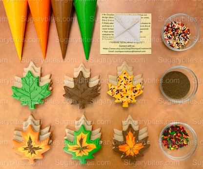 Fall Cookie Decorating Kit, Fall DIY Cookie Kit, ***INCLUDES 24 ITEMS*** (Large Cookies) … With 4 Icing Bags and Deluxe Sprinkles!