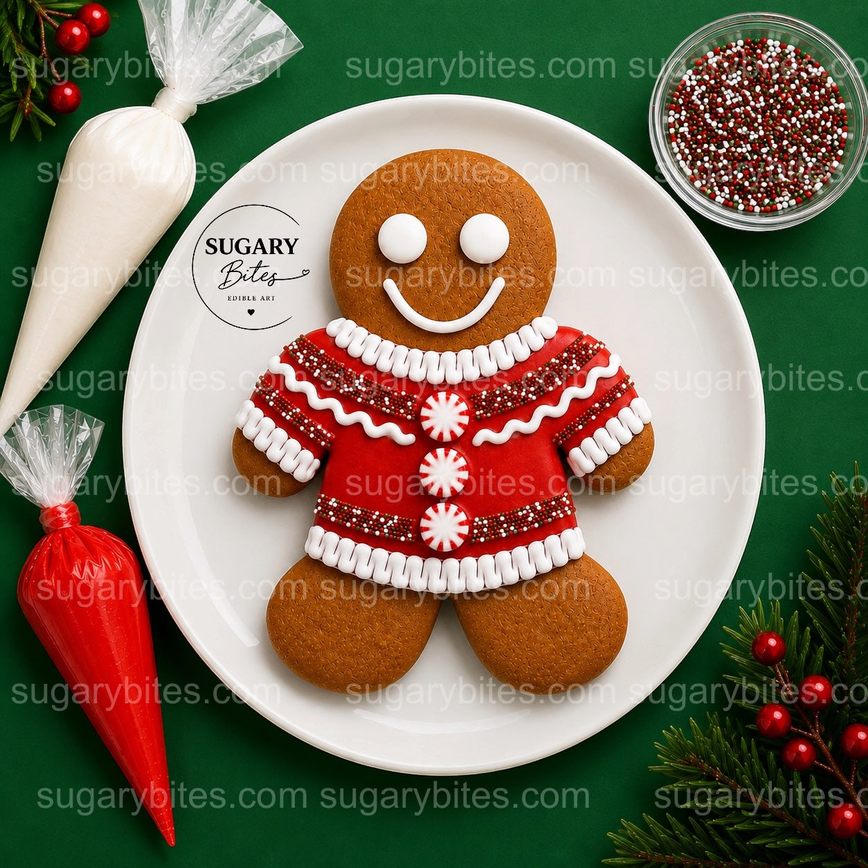 Giant Gingerbread Man Cookie Decorating Kit, 11 Inch Christmas DIY Cookie, Family Holiday Activity, Kids Christmas Gift
