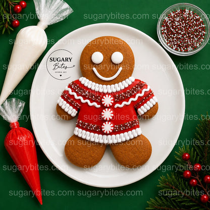 Giant Gingerbread Man Cookie Decorating Kit, 11 Inch Christmas DIY Cookie, Family Holiday Activity, Kids Christmas Gift