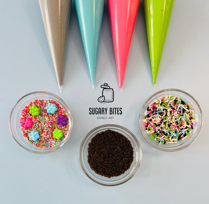 Gardening Cookie Decorating Kit, DIY Spring Sugar Cookie Decorating Kit, **INCLUDES 24 or 26 ITEMS**, (Large Cookies) with Deluxe Sprinkles!