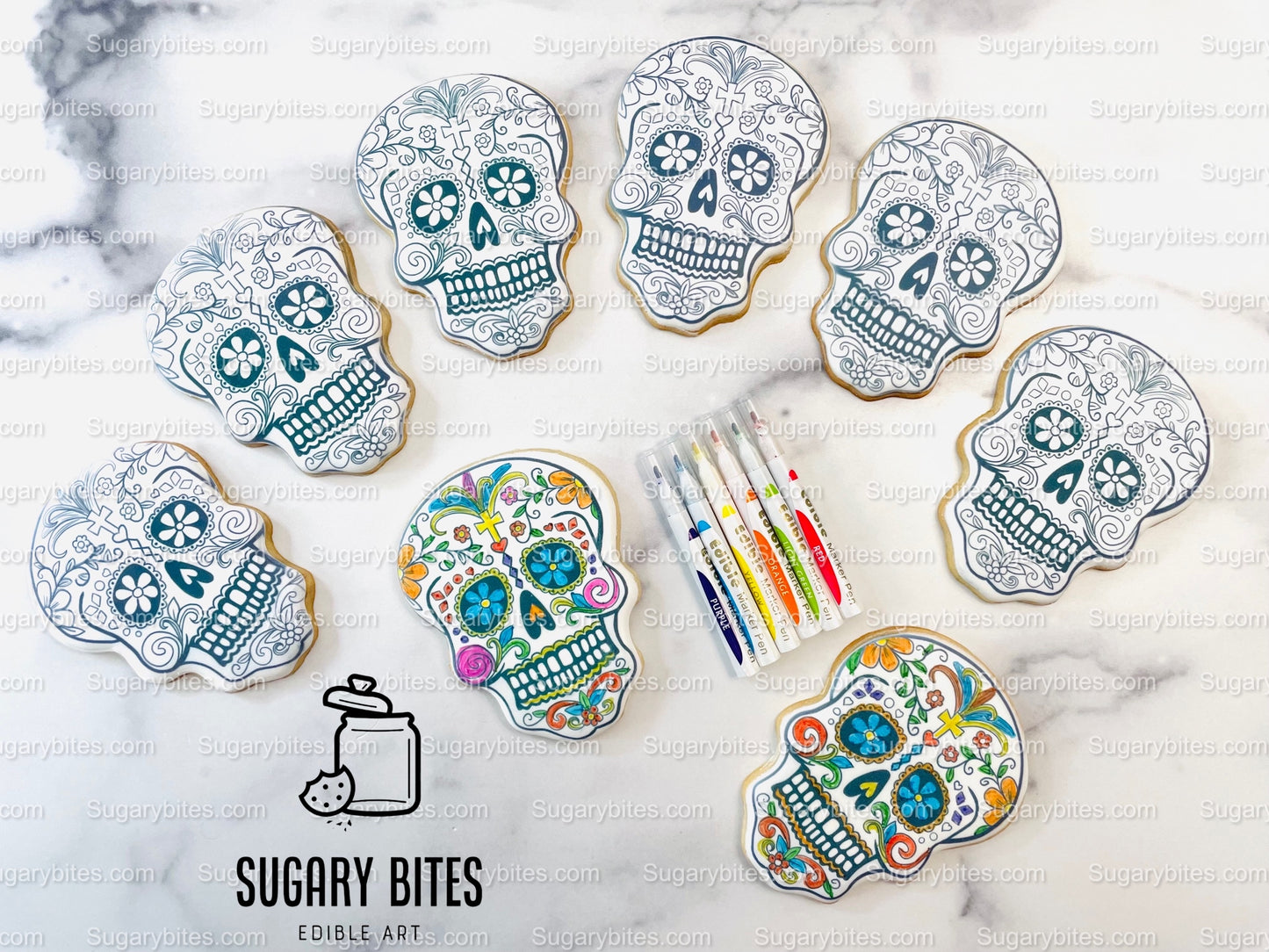 Halloween Cookies, Cookie Coloring Kit 6 or 12 Cookies with 6 Edible Ink Markers!