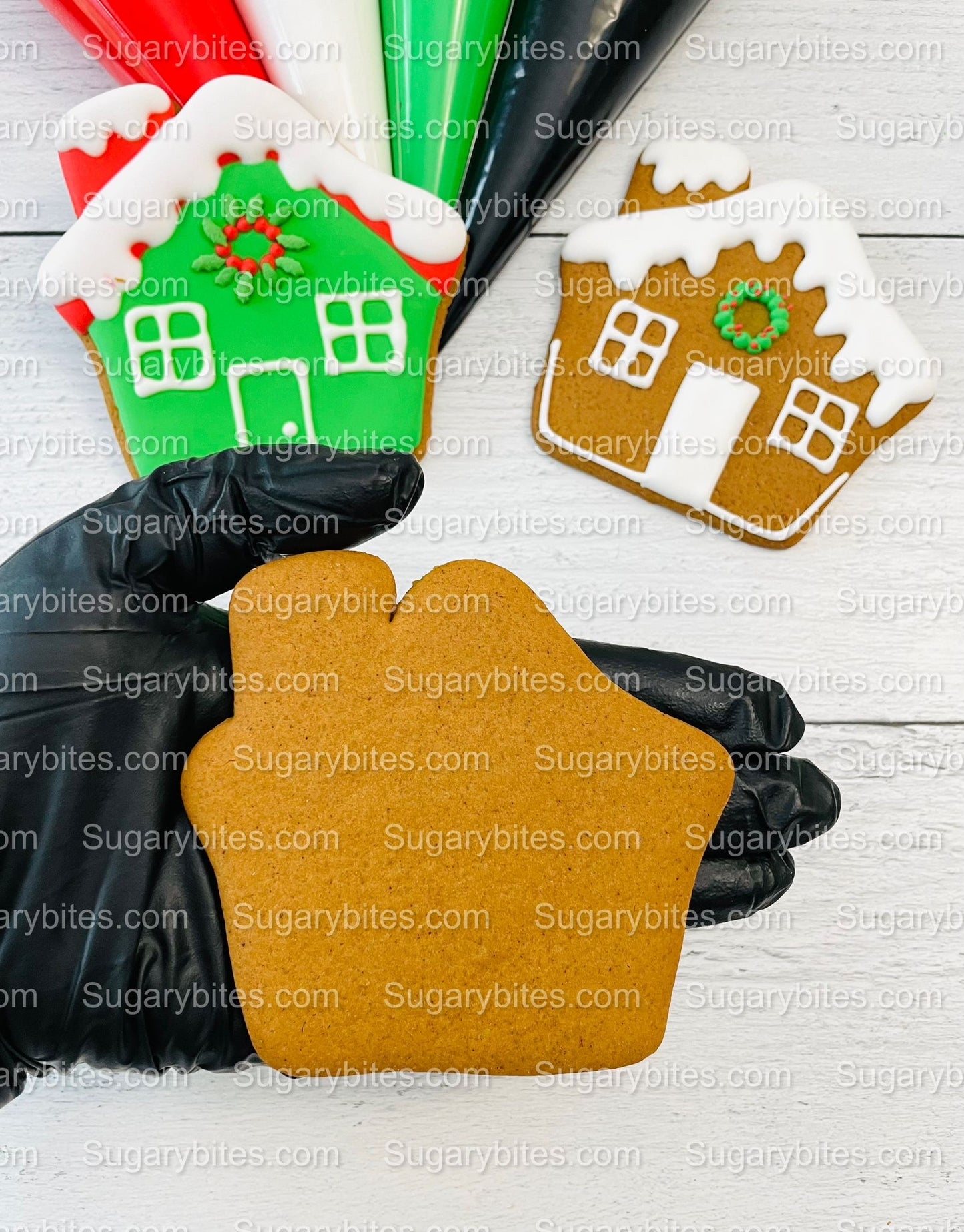 Gingerbread Cookie Decorating Kit, Christmas DIY Cookie Kit, (Large Cookies), ***INCLUDES 24 ITEMS***With 4 Icing Bags & 3 Deluxe Sprinkles!