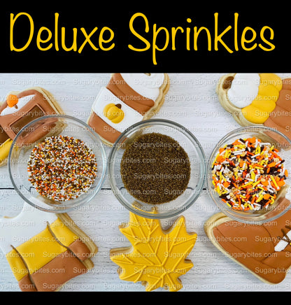 Fall Cookie Decorating Kit, Fall DIY Cookie Kit, (Large Cookies) ***INCLUDES 24 ITEMS*** With 4 Icing Bags & 3 Deluxe Sprinkle!!