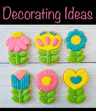 Load image into Gallery viewer, Flower Cookie Decorating Kit, DIY Flower Cookie Decorating Kit, Spring/Easter Diy cookie kit, **INCLUDES 24 ITEMS** (Large Cookies)
