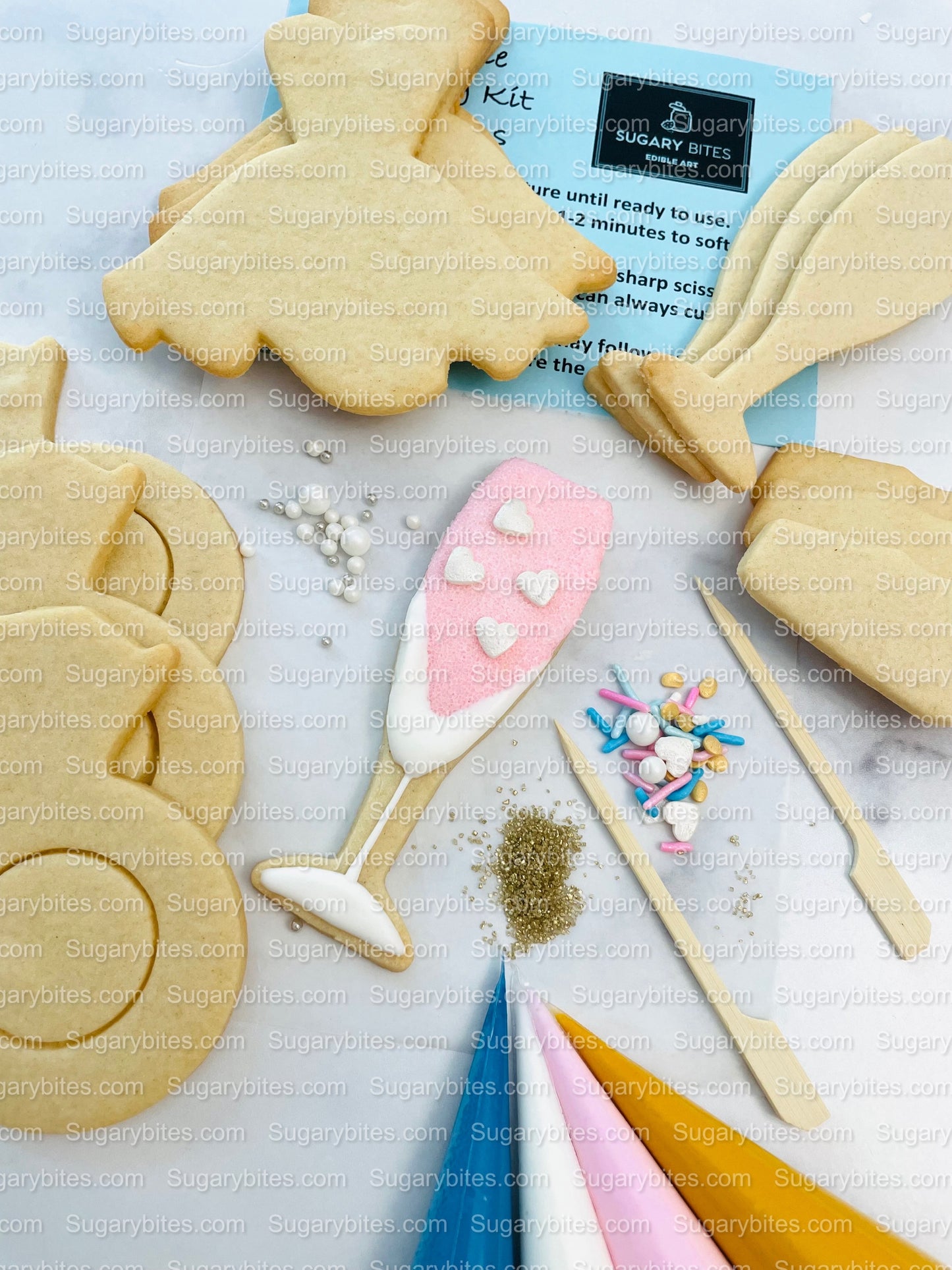 Bridal Shower Cookie Decorating kit, Wedding Cookie Kit *INCLUDES 24 ITEMS* Cookie DIY Kit, Wedding Favors!