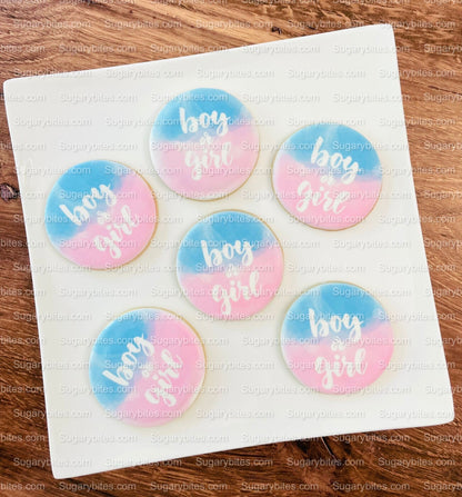 Gender Reveal Cookies, Baby Shower Cookies, (Includes 12 Large Cookies), baby shower favors, Baby Gender Reveal Cookies!