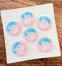 Load image into Gallery viewer, Gender Reveal Cookies, Baby Shower Cookies, (Includes 12 Large Cookies), baby shower favors, Baby Gender Reveal Cookies!

