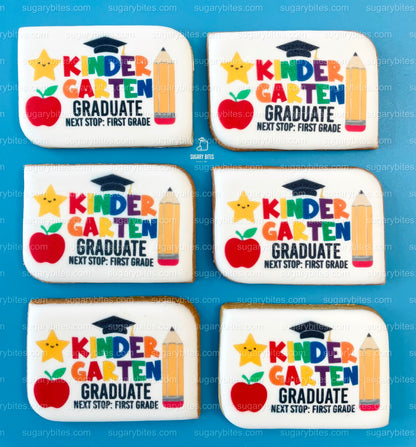Kindergarten Cookies, Kindergarten Graduation Gift, Edible Photo Cookies, (Includes 12 Cookies), Kindergarten favors, Kindergarten Grad.