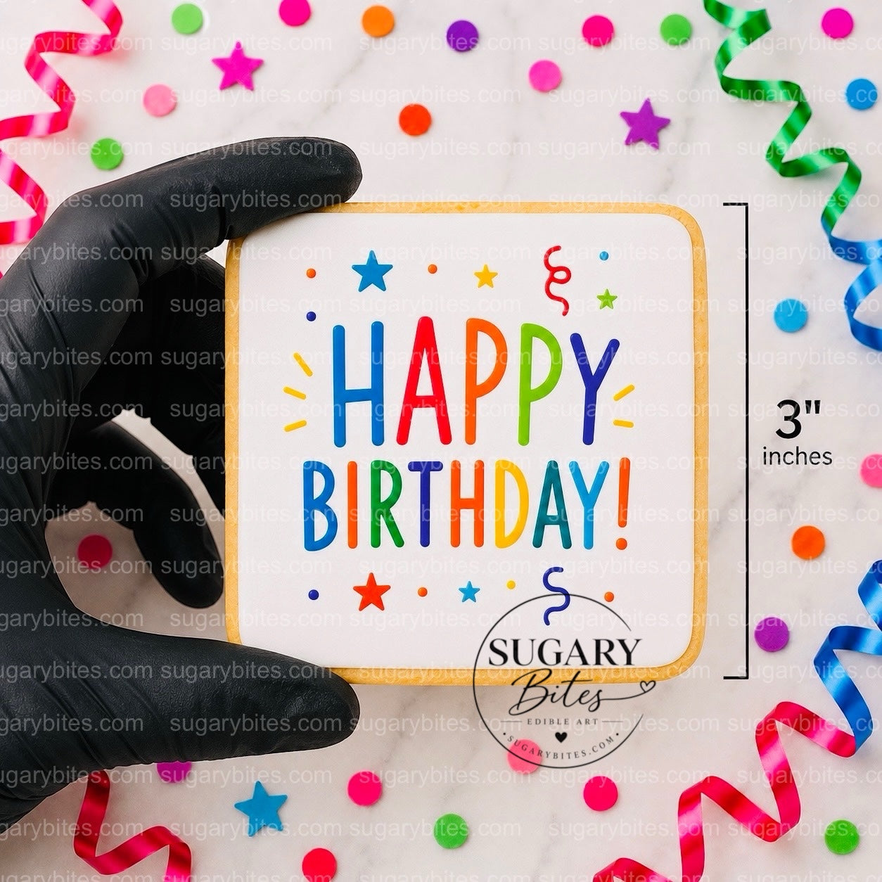 Happy Birthday Cookies – Set of 12 Printed 3” Birthday Cookie Favors, Individually Wrapped