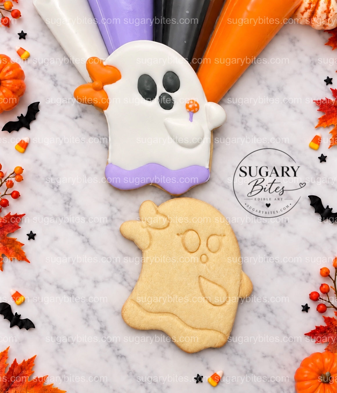 Halloween Cookies | Halloween Cookie Decorating Kit for 12 | Royal Icing & Sprinkles | Large Cookies |