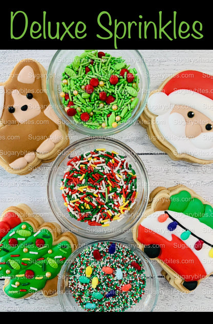 Christmas Cookie Decorating Kit, Christmas DIY Cookie Kit, (Large Cookies), ***INCLUDES 25 ITEMS*** With 5 Icing Bags & 3 Deluxe Sprinkles!!