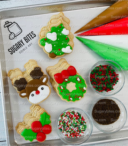 Christmas Cookie Decorating Kit, Christmas DIY Cookie Kit, (Large Cookies), ***INCLUDES 25 ITEMS*** With 5 Icing Bags & 3 Deluxe Sprinkles!