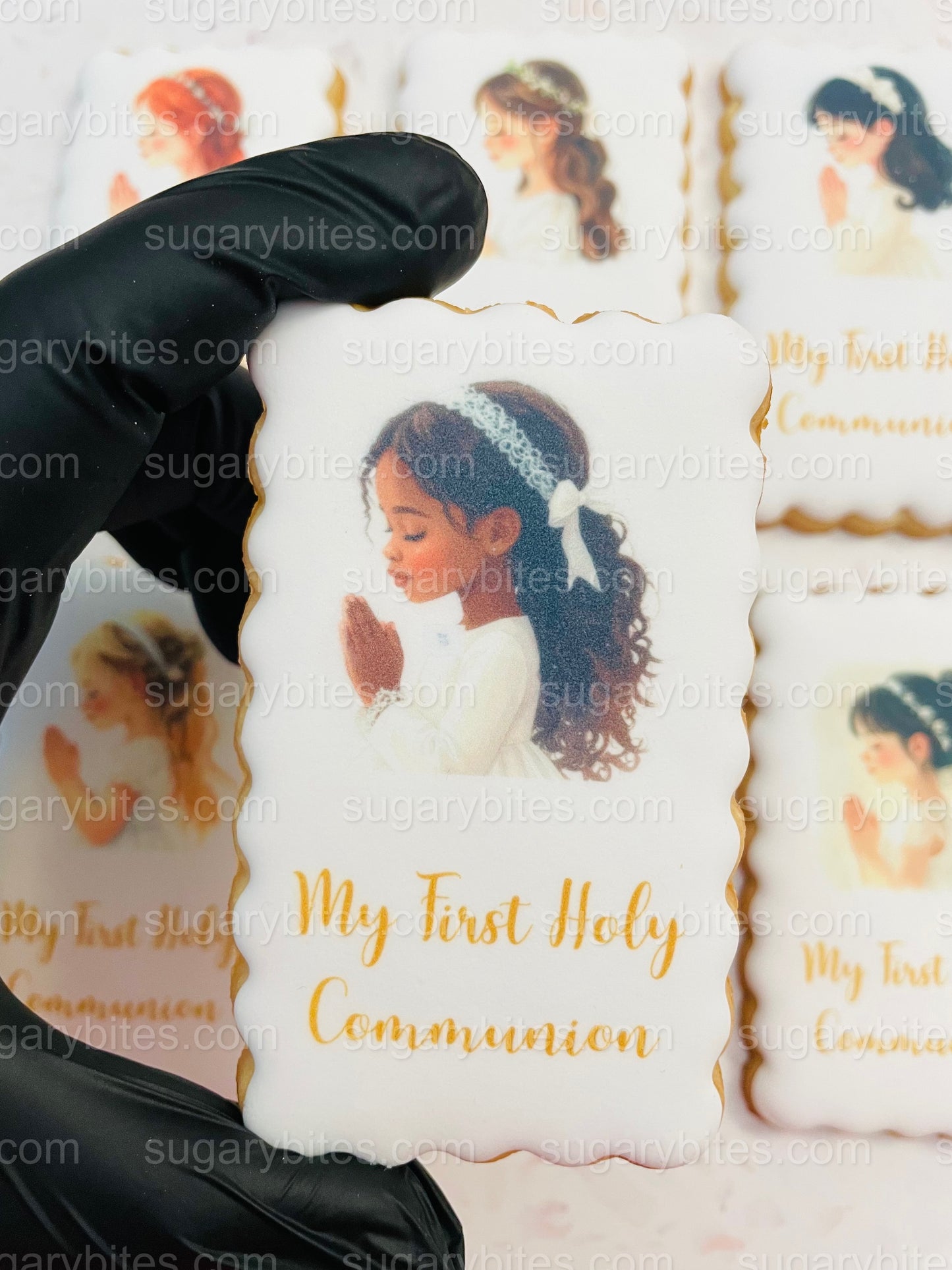 First Holy Communion Decorated Cookies – Handmade Printed Communion Cookies | Personalized Message | Sugar Vanilla or Gluten-Free