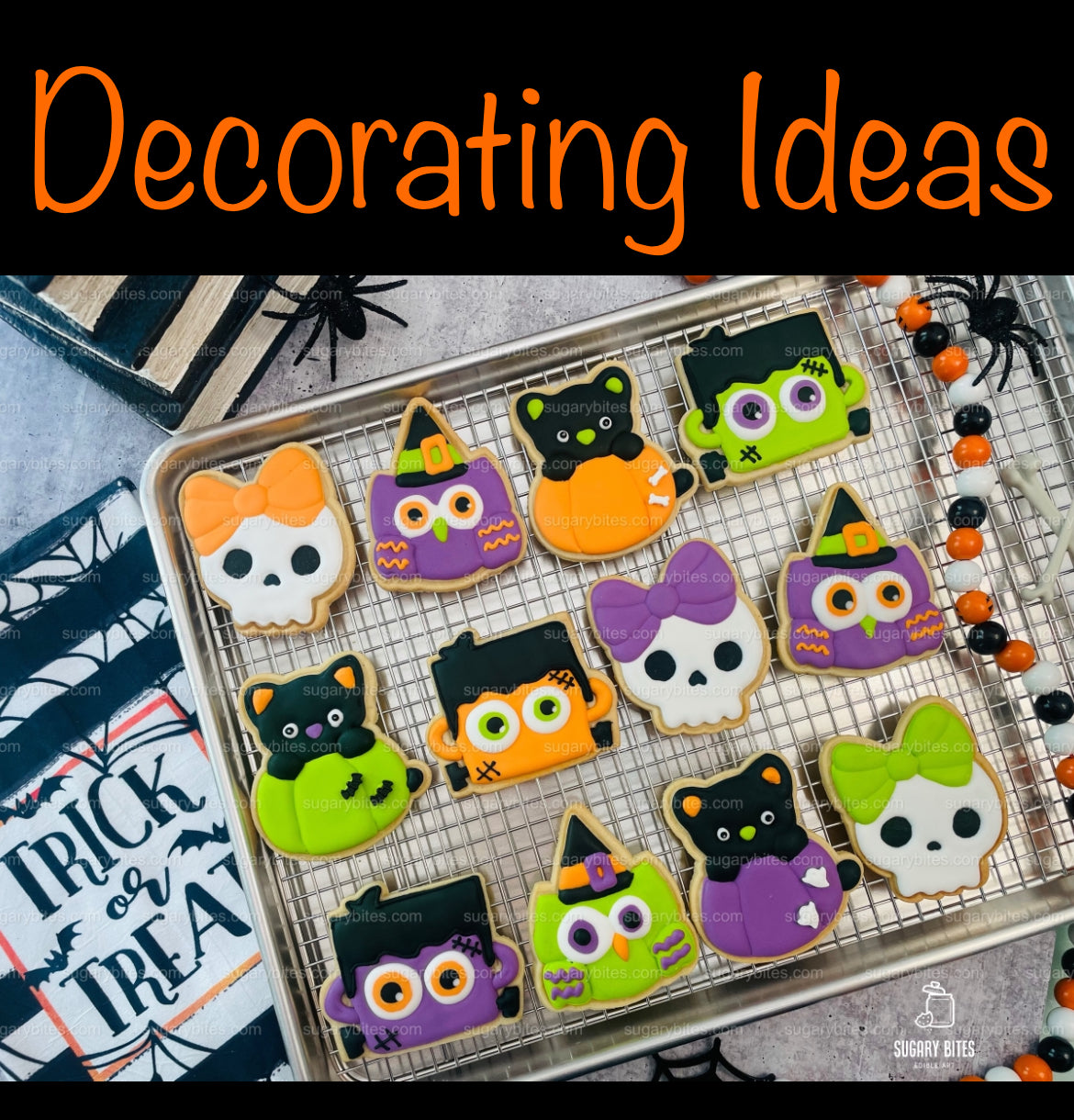 Halloween Cookie Decorating Kit, DIY Cookie Kit, (Large Cookies) ***INCLUDES 24 ITEMS*** With 4 Icing Bags & 3 Deluxe Sprinkles!!!
