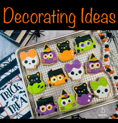 Halloween Cookie Decorating Kit, DIY Cookie Kit, (Large Cookies) ***INCLUDES 24 ITEMS*** With 4 Icing Bags & 3 Deluxe Sprinkles!!!