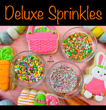 Easter Cookie Decorating Kit, DIY Spring Sugar Cookie Decorating Kit, **INCLUDES 24 ITEMS**, (Large Cookies)… with Deluxe Sprinkles!!!