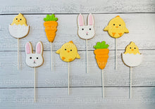 Load image into Gallery viewer, Easter Cookies, 12 LARGE COOKIES, Easter Cookies, Easter or Spring gift, party favors or any occasion!!!
