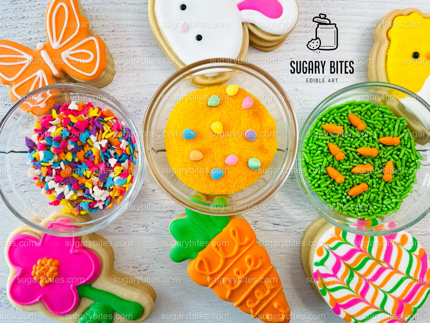 Easter Cookie Decorating Kit, DIY Spring Sugar Cookie Decorating Kit, **INCLUDES 24 ITEMS**, (Large Cookies)… with Free Bonus!!!