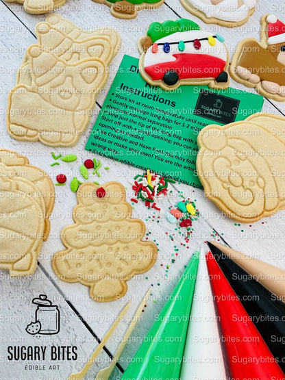 Christmas Cookie Decorating Kit, Christmas DIY Cookie Kit, (Large Cookies), ***INCLUDES 25 ITEMS*** With 5 Icing Bags & 3 Deluxe Sprinkles!!