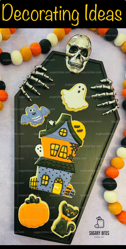 Halloween Cookie Decorating Kit, DIY Cookie Kit, (Large Cookies) ***INCLUDES 24 ITEMS*** With 4 Icing Bags & 3 Deluxe Sprinkle!!