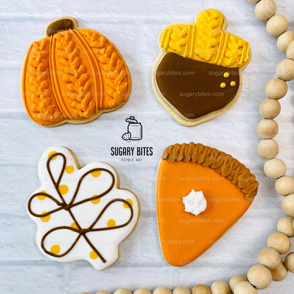 Fall Cookie Decorating Kit, ***INCLUDES 24 ITEMS*** Zoom Party Favors, Assorted Shaped Cookie Kit, (Large Cookies)