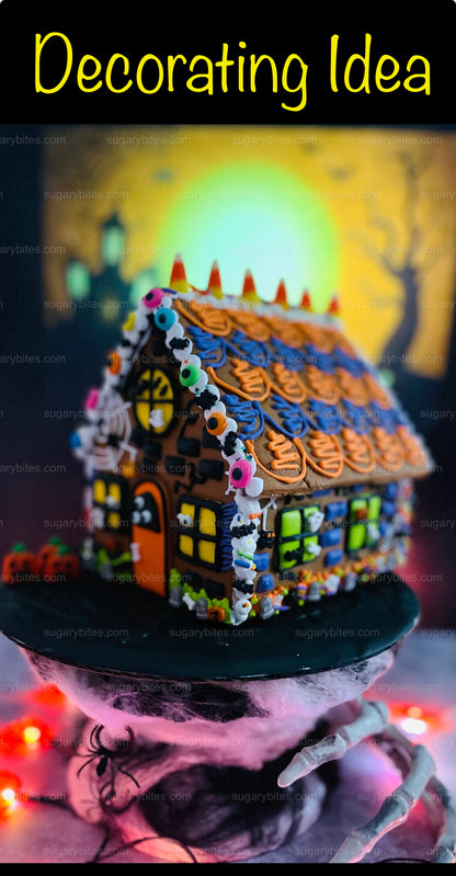 Halloween Haunted House Cookie Decorating Kit, (Large Cookies), ***INCLUDES 35 ITEMS***With 5 Icing Bags & 16 different Deluxe Sprinkles