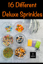 Load image into Gallery viewer, Halloween Haunted House Cookie Decorating Kit, (Large Cookies), ***INCLUDES 35 ITEMS***With 5 Icing Bags &amp; 16 different Deluxe Sprinkles
