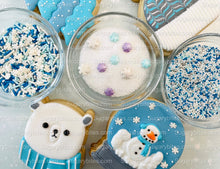 Load image into Gallery viewer, Winter Cookie Decorating Kit, Winter DIY Cookie Kit, (Large Cookies) ***INCLUDES 24 ITEMS*** With 4 Icing Bags &amp; 3 Deluxe Sprinkle!!
