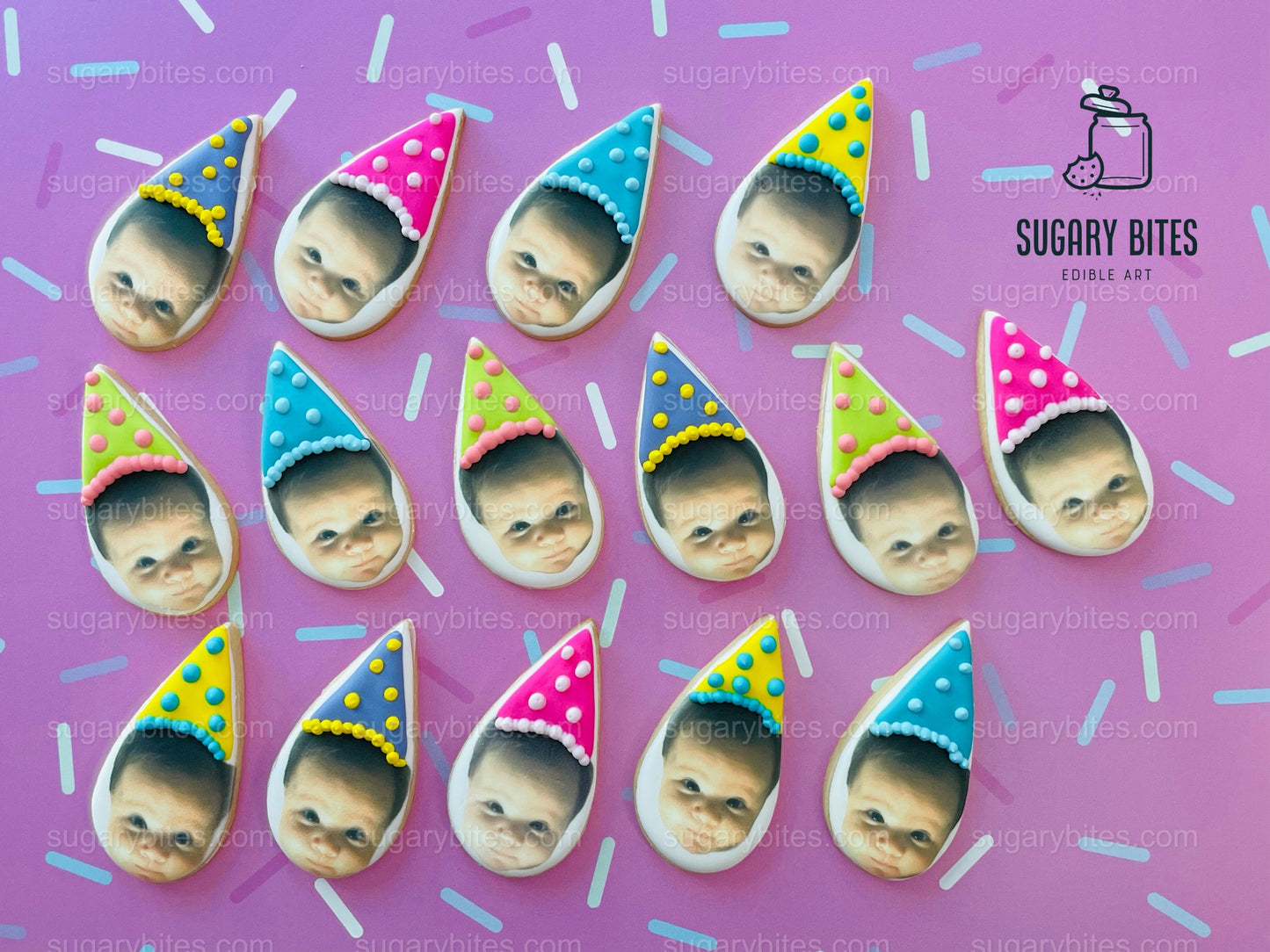 Personalized Face Cookies, Birthday Cookies, Unique Custom Birthday Cookies For Any Events… Set of 12 Custom Face Edible Photo Cookies