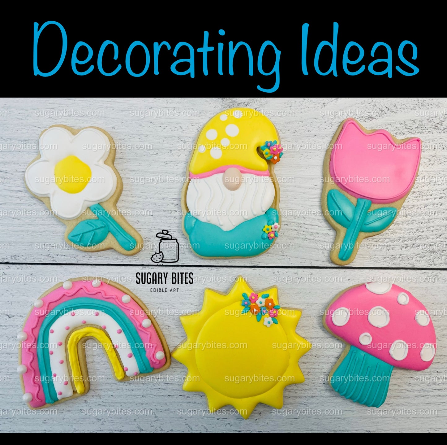 Summer Day Cookie Decorating Kit, DIY Spring Sugar Cookie Decorating Kit, **INCLUDES 24 ITEMS** , (Large Cookies) … With 4 Icing Bags!!