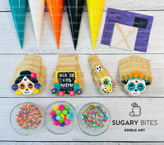 Halloween Cookie Decorating Kit, DIY Cookie Kit, (Large Cookies) ***INCLUDES 24 ITEMS*** With 4 Icing Bags & 3 Deluxe Sprinkle!