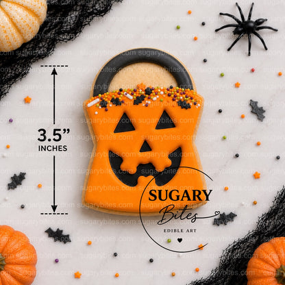 Halloween Pumpkin Cookie Favors – 12 Hand-Decorated Royal Icing Cookies | Individually Wrapped
