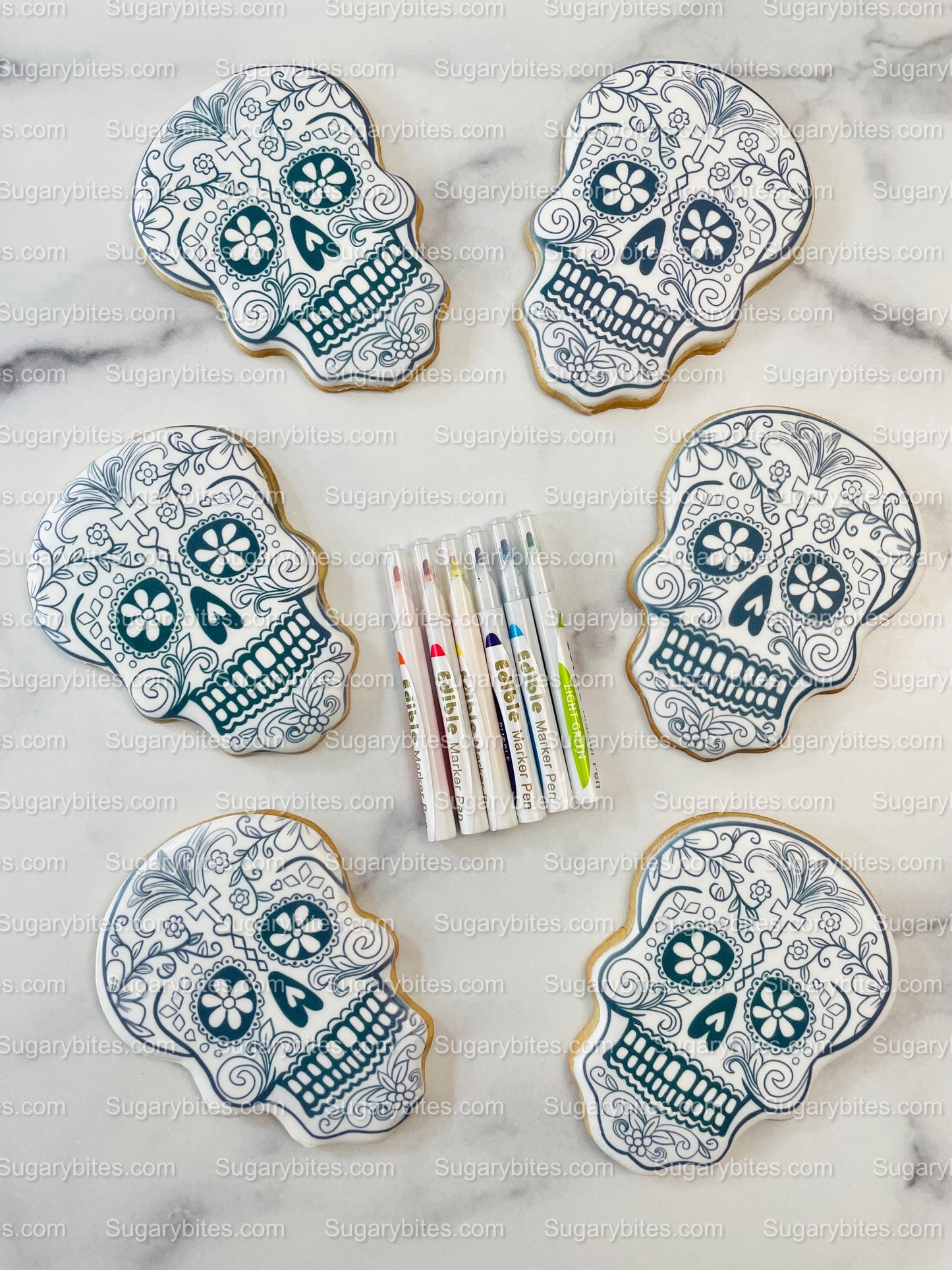 Halloween Cookies, Cookie Coloring Kit 6 or 12 Cookies with 6 Edible Ink Markers!