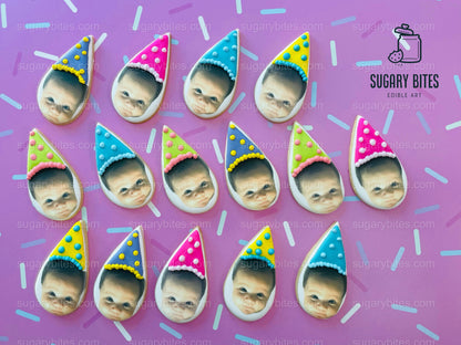 Personalized Face Cookies, Birthday Cookies, Unique Custom Birthday Cookies For Any Events… Set of 12 Custom Face Edible Photo Cookies