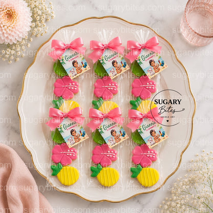 Moana-Inspired Mini Cookie Favor Bags – Set of 12 Personalized Birthday Favors | Island Princess Inspired | Tropical Island Birthday |