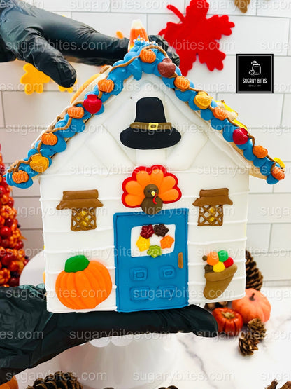 Fall Gingerbread House Cookie Decorating Kit, DIY Cookie Kit, (Large Cookies), ***INCLUDES 30 ITEMS***With 5 Icing Bags & 11 Deluxe Sprinkles