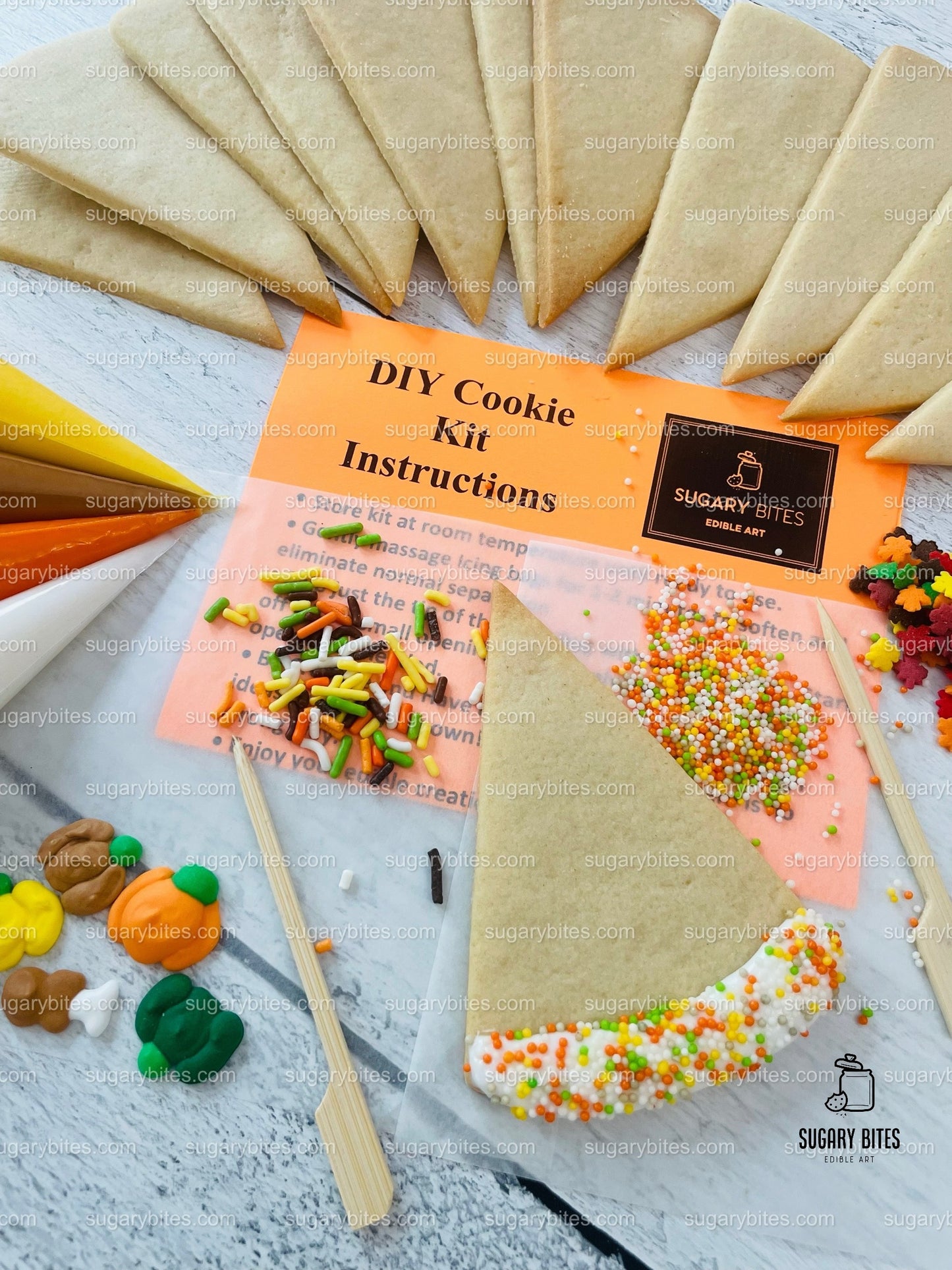 Fall Pie Cookie Decorating Kit, Pumpkin Pie Cookies, ***INCLUDES 24 ITEMS*** (Large Cookies) …This kit is a limited production edition!!!